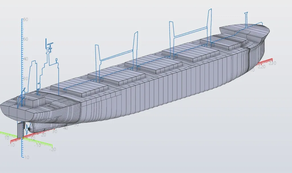 NAPA 3D ship model used for hydrostatic and stability work